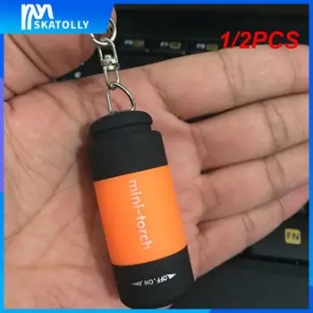 1/2 шт. карманный светодиодный фонарик USB перезаряжаемый мини-брелок для кемпинга Яркий фонарик портативный водонепроницаемый большой емкости