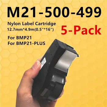 1 ~ 5PK Совместимый M21 500 499 Ink Ribbon Maker Картридж С Нейлоновой Этикеточной Лентой BMP21 12,7 ММ * 4,9 М для Принтера Этикеток Labeller
