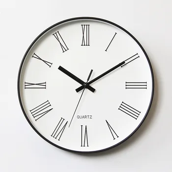 12-дюймовые настенные часы с римскими цифрами, бесшумные часы, гостиная, спальня, простые современные часы, украшение дома, настенные часы