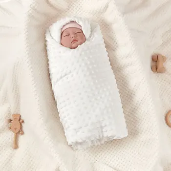 2 слоя пеленального одеяла для новорожденных, шапочки, одеяла для комфорта ребенка, детского одеяла, одеяла Four Seasons, однотонного одеяла