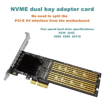 20 Гбит/с/40 Гбит/с PCI-E X4 с Двойным Портом M.2 M-Key Карта Расширения для NVME 2230 2242 2260 2280 22110 SSD Карта Адаптера M2 Raid Карта