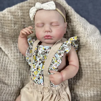 20-дюймовая Силиконовая Виниловая кукла LouLou для всего тела, моющаяся Новорожденная Кукла Reborn Sleeping, гибкий 3D-тон кожи с видимыми венами, кукла