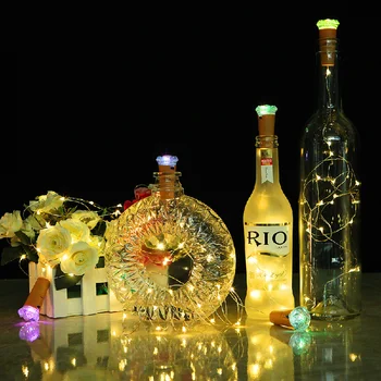 30 ШТ. Новая гирлянда с бриллиантовой винной пробкой, светодиодная декоративная подсветка, подсветка праздничного настроения, красочный рождественский наряд, меняющий цвет