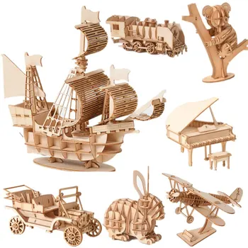 3D Деревянная головоломка с насекомыми, модель сборки скелета животного, головоломка, Поделки из дерева, 3D Игрушки-пазлы, подарки для детей, взрослых, подростков