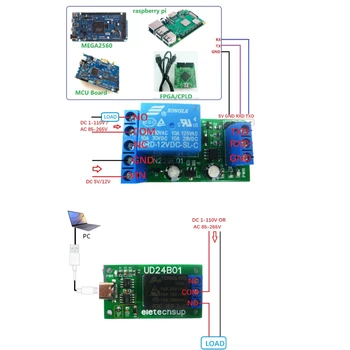 DC 5V 12V Релейный модуль TYPE-C USB TTL232 Переключатель последовательного порта ПК UART для Arduino для UNO MEGA Raspberry PI