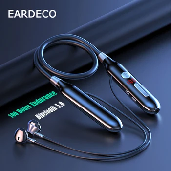 EARDECO 100 Часов Воспроизведения Bluetooth Наушники Басовые Беспроводные Наушники Спортивные Стерео Bluetooth Наушники С Шейным Ремнем Музыкальная Гарнитура