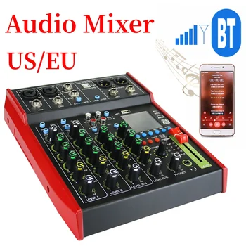 FR06FX 6-Канальный Аудиомикшер Outdoor Conference Audio USB Bluetooth Аудиопроцессор с Реверберацией Пойте в прямом эфире со Звуковой картой Sound Mixer