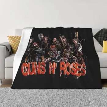 Guns N Roses Клетчатые одеяла Чехол для дивана из кораллового флиса Плюшевые летние пледы из мультфильмов для дивана Офисное одеяло