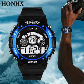 HONHX Спортивные Цифровые Часы для Мужчин, Водонепроницаемый Световой Дисплей, Электронные Светодиодные Часы, Многофункциональные Мужские Часы reloj hombre