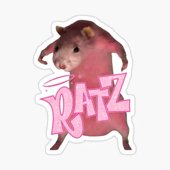 Hq Pink Rat Ratz Meme 5ШТ Наклеек для багажа Наклейки Аниме Гостиная Забавный фон для домашнего окна Детские Милые Бутылки с водой