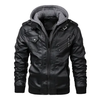 KB Новые мужские кожаные куртки, осенняя повседневная мотоциклетная куртка из искусственной кожи, байкерские кожаные пальто, Брендовая одежда европейского размера SA722