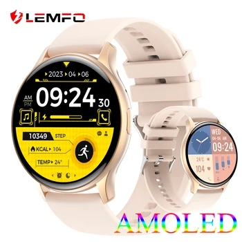 LEMFO AMOLED смарт-часы для мужчин женщин IP68 водонепроницаемый Bluetooth вызов smartwatch 260 мАч Монитор сердечного ритма 1,43 дюйма 466*466HD