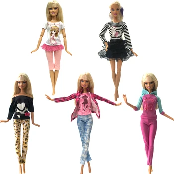 NK 5 Комплектов Платье принцессы Одежда ручной работы Брюки Модный наряд Повседневная юбка для куклы барби Аксессуары Детские игрушки Подарок для девочек