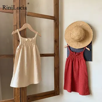 RiniLucia 2023 Новые Детские платья для девочек, Летние Платья принцессы с оборками на подтяжках, Детская одежда, детские свадебные платья для вечеринок