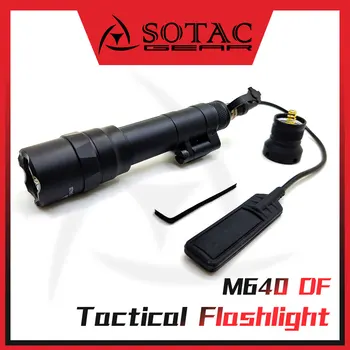 SOTAC тактический фонарь M600DF Surefir Scout Light Светодиодный для охотничьего оружия, лампа с контрольным переключателем давления