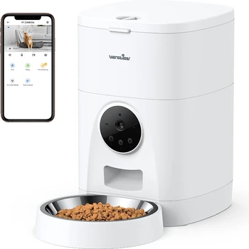 Автоматическая кормушка для кошек и собак - Wansview 4L Smart, запись видео с 2K камеры и двухстороннего аудио, с приложением и таймером