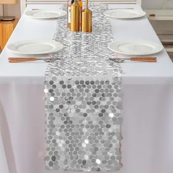 Большая настольная дорожка с блестками, сверкающего яркого цвета, удлиненное Износостойкое Украшение для покрытия обеденного стола