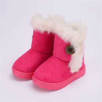 Детские ботинки из толстого плюша, модные зимние ботинки для мальчиков и девочек, теплые зимние бархатные короткие ботинки, детская обувь, новые спортивные ботинки с мягкой подошвой