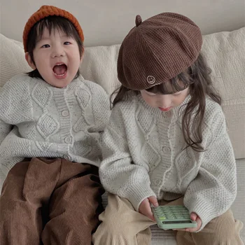 Детские свитера MILANCEL, повседневные вязаные кардиганы для девочек, осенний свитер для мальчиков