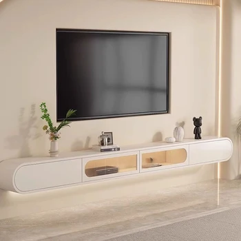 Дисплей Белая подставка для телевизора Роскошные Деревянные подставки для хранения телевизора Стеклянные подставки для телевизора Дизайнерская угловая мебель для гостиной в скандинавском стиле