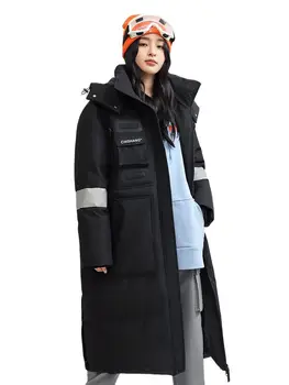 Длинный стиль для женщин и мужчин выше колена 2023 Новый Зимний Модный дизайн Рабочая одежда Утолщенное Теплое пальто большого размера