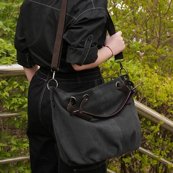 Женская сумка через плечо, повседневные холщовые клатчи, сумки-мессенджеры большой емкости, винтажный клатч на регулируемых плечевых ремнях
