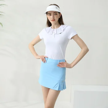 Женские быстросохнущие топы Golfist, женская футболка для гольфа с коротким рукавом, летняя тонкая дышащая спортивная рубашка, повседневный воротник с круглым вырезом