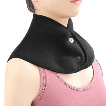 Зимнее теплое обертывание для шеи, удобное и мягкое обертывание для шеи с пуговицами и утолщенным двойным слоем на 360 градусов.