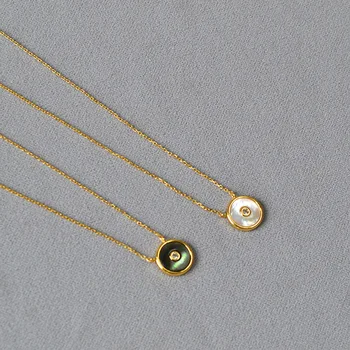 Золотая модная роскошная материнская пуговица подвеска в виде монеты простое классическое ожерелье для женщин