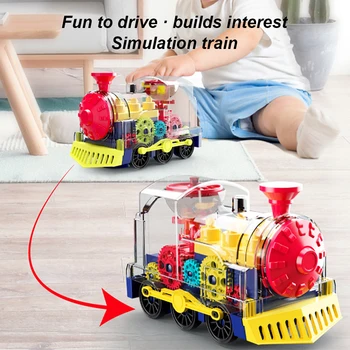 Игрушки-головоломки с зубчатой передачей, прозрачная автомобильная игрушка с музыкальным освещением, обучающие музыкальные игрушки для ползания для мальчиков и девочек