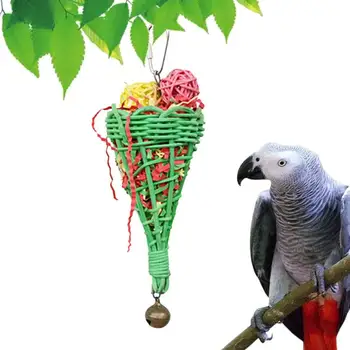 Игрушки для птиц с интеллектом в клетке, игрушки для птиц с конусообразным дизайном, игрушки для жевания птиц, которые легко жевать и брать в руки маленьким и средним детям