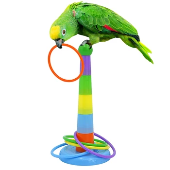 Игрушки для тренировки активности птиц, игры для интеллектуального развития попугаев, Интересные Красочные кольца, игрушки для интеллектуального развития попугаев.