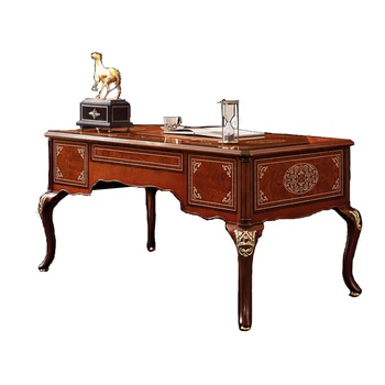 Индивидуальный французский письменный стол British Alexander, Книжный стол из массива дерева, Кабинет на вилле, Роскошный Письменный стол, стул, комбинированная мебель