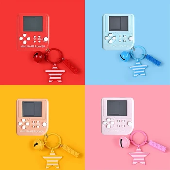 Карманная игровая приставка для мини-портативных игровых автоматов, встроенные 23 игры, использование в качестве держателя кольца для ключей, подарок для детей