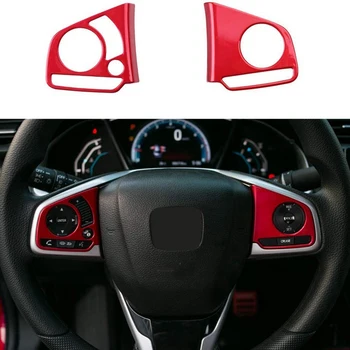 Кнопка рулевого колеса Внутреннее Украшение Наклейка на крышку Для Honda Civic 10-го поколения 2016-2020 Красный