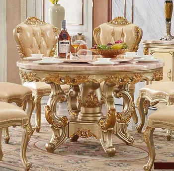 Комбинация диванов в европейском стиле, вилла в американском стиле, гостиная, полная мебель, обеденный стол из массива дерева