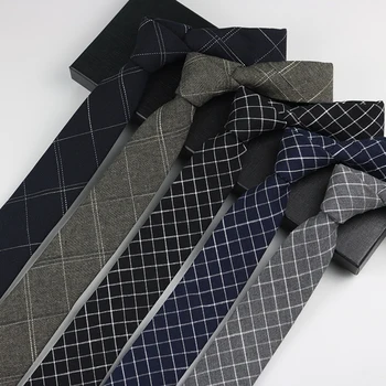 Корейские Мужские полосатые галстуки в клетку, завязанные вручную, мужские галстуки, деловой Тонкий галстук, модный Вариант галстука, повседневный, универсальный, модный, винтажный