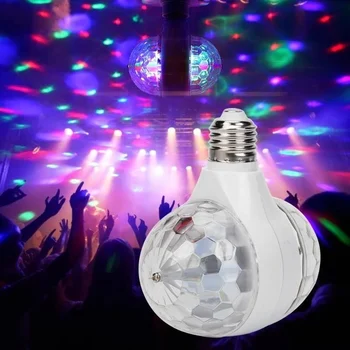 Лампа Magic Ball с двойной головкой /Вращающийся светильник с красочным освещением на 360 градусов /Атмосферный светильник с двойной головкой
