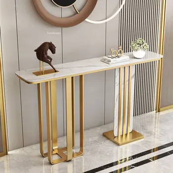 Легкие Роскошные Консольные столики Современные минималистичные столы для украшения шифером Мебель для домашней гостиной Новый Китайский Консольный столик