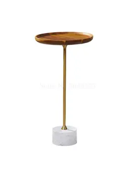 Легкий роскошный мраморный угловой стол из массива дерева в скандинавском стиле, кованое железо, дизайнерская индивидуальность, креативный диван, приставной столик, маленький уголок