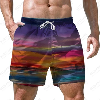 Летние Новые мужские шорты с рисунком 3D-печати в стиле пляжной вечеринки, мужские шорты большого размера, высококачественные дышащие мужские шорты
