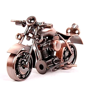 Металлическая фигурка для декора мотоцикла, Железная Скульптура мотоцикла, декор стола, Художественный подарок, домашний декор, бронза, прочный, простой в использовании