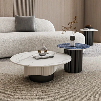 Металлический круглый чайный столик На черных ножках, современное скандинавское железо, журнальные столики небольшого размера, Роскошная гостиная Mesa Centro
