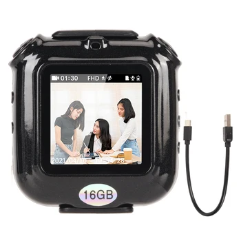 Мини-видеомагнитофон Мини-камера для ношения на теле, циклическая запись, автоматическое сохранение файлов, разрешение 1080P HD, большая диафрагма для обеспечения безопасности в помещении и на улице