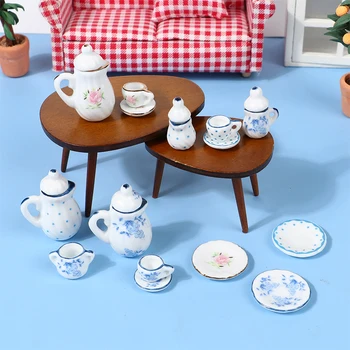 Миниатюрная карманная модель еды и игр, Керамическая чашка для чая, Набор посуды, Кухонный чайник, Игрушки 