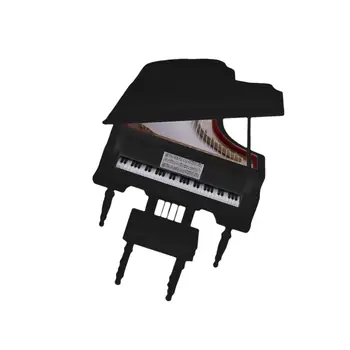 Модель мини-пианино Декоративное дерево + пластик для украшения Дня рождения Playset Черный