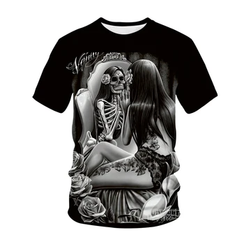 Мужская уличная футболка с изображением черепа 3d рок-группы, летний тренд в стиле хип-хоп, повседневная комфортная футболка с круглым вырезом и коротким рукавом