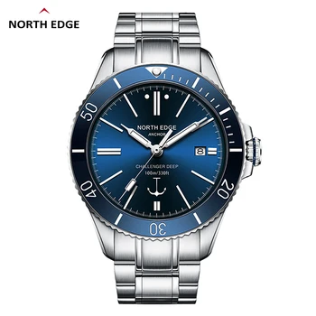 Мужские механические наручные часы NORTH EDGE ANCHOR 42 мм, роскошное сапфировое стекло, автоматические часы MIYOTA 8215, водонепроницаемые мужские часы на 10 бар.