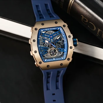 Мужские часы TSAR BOIMBA из нержавеющей стали, топовый люксовый бренд, мужские часы, многофункциональные спортивные часы, водонепроницаемые, светящиеся, механические