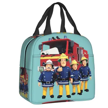 Мультяшный пожарный Сэм, сумка для ланча для мужчин и женщин, Термоохладитель, изолированный ланч-бокс для детей, Школьная еда, сумки для пикника